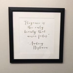 Audrey Hepburn Framed Quote